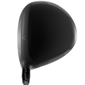 Callaway golf driver with large black carbon fibre crown, silver shaft, and branded logo detail on club head