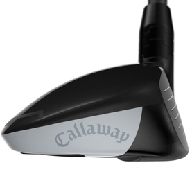 Callaway golf club head in matte black with grey sole plate and branded logo, partial shaft visible
