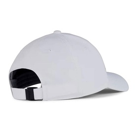 Titleist Tour Performance Shamrock Cap in white, rear view showing black stretch clasp closure and curved bill.