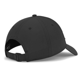 Titleist black baseball cap, rear view showing adjustable strap closure and structured curved brim