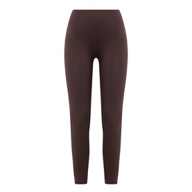 Varley Coffee Bean leggings in high-waisted style with a wide waistband and slim-fit ankle-length silhouette.