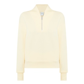 Varley Sweat Top in Anise Flower, quarter-zip neckline, ribbed cuffs and hem, relaxed fit