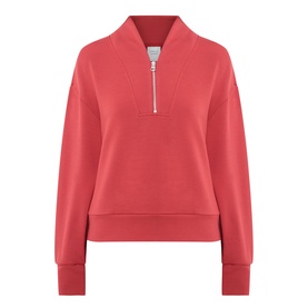 Varley Davidson Half-Zip Sweatshirt in bossa nova, bomber collar, half-zip fastening, long sleeves, ribbed cuffs and hem