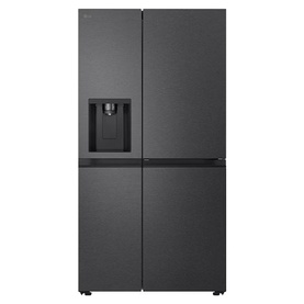 LG 638L NatureFRESH American Style Fridge Freezer in Essence Matte Black, four-door with integrated water and ice dispenser