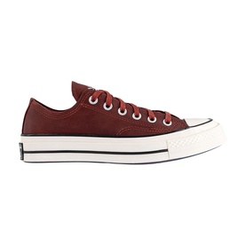 Converse Chuck 70 low-top trainer in smoked paprika, canvas upper, contrast egret toe cap, black outsole