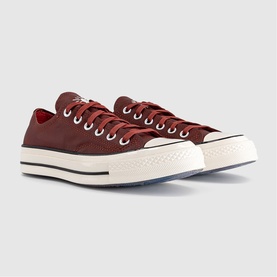 Converse Chuck 70 low-top trainers in Smoked Paprika, canvas upper, contrast egret midsole, black outsole, tonal laces