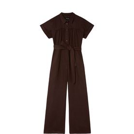 Utility Linen Belted Jumpsuit