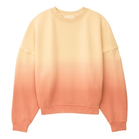 Bash yellow to coral ombre dip-dye crew neck sweatshirt with ribbed cuffs and hem, oversized fit