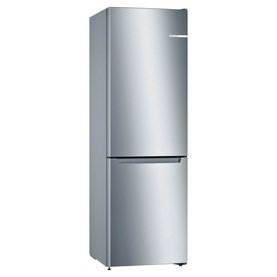 Bosch silver freestanding fridge freezer with bottom freezer compartment and stainless steel finish