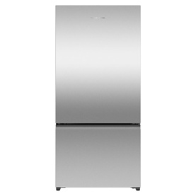 Fisher & Paykel Series 5 Frost Free Fridge Freezer in silver stainless steel, bottom freezer drawer, flat front design