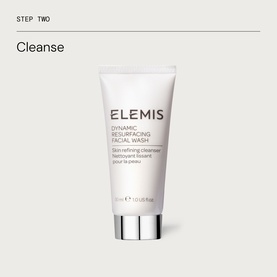 Elemis Dynamic Resurfacing Facial Wash tube, white packaging, part of the Double Cleanse Starter Collection skincare set