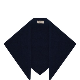 Masai Rylah Triangle Scarf in Dress Blue, wool-blend triangle shape with pointed hem and open front slip-on design