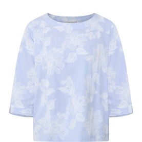 Becca Striped Embroidered Top