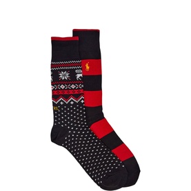 Two-Pack Logo Printed Socks