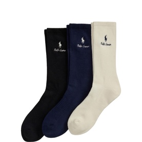 Three Pack Pony Logo Crew Socks