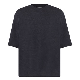 Rohe merino wool T-shirt in Anthracite Melange, oversized boxy fit with dropped shoulders and crew neck