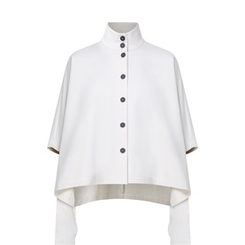 Cropped Stand Collar Cape