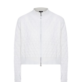 Honeycomb Knit Zip Cardigan