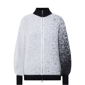 Ombre Speckled Knitted Bomber Jacket