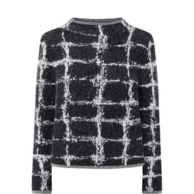 Grid Check Turtleneck Sweater