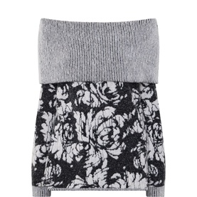 Off the Shoulder Jacquard Sweater