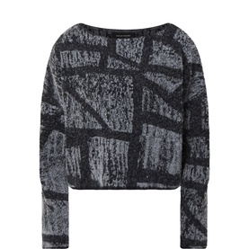 Abstract Grid Brushed Sweater