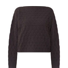 Honeycomb Knit Boxy-Fit Sweater