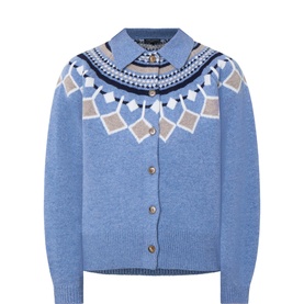 Giulietta Jacquard Polo Cardigan