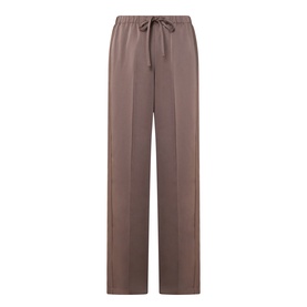 Vince wide-leg trousers in Taupe Haze with elasticated drawstring waist and front seam detail