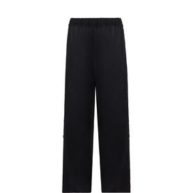 Lace-Trim Wide-Leg Trousers