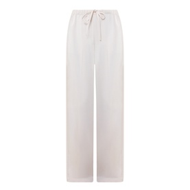 Vince wide-leg trousers in Blush Cloud with elasticated drawstring waist, lightweight polyester fabric, relaxed straight-leg silhouette