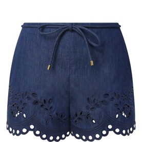 Mahon Broderie Denim Shorts