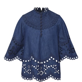 Mahon Broderie Denim Blouse