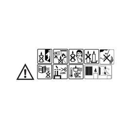 Byredo candle safety and usage instruction icons including warning, care, and handling symbols.