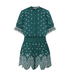 Kaylani Embroidered Scallop Mini Dress