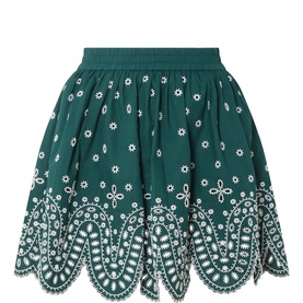 Karter Embroidered Scallop Mini Skirt