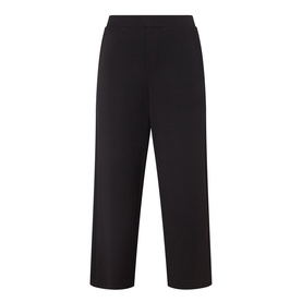 InWear black wide-leg cropped trousers with elasticated waist, in modal-polyester blend fabric
