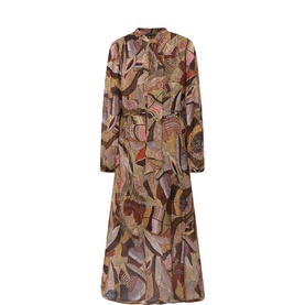 Printed Tie Detail Flared Dress