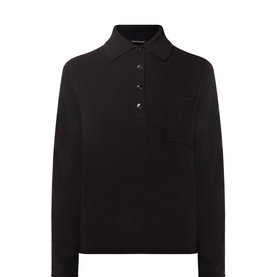 Knitted Patch-Pocket Polo Shirt
