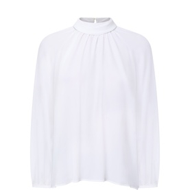 Pleated Ruffle Blouse