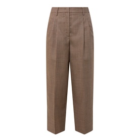 Luisa Cerano multi houndstooth wide-leg cropped trousers with pleat front detail and belt loops