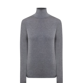 Masai Dark Grey Mel roll-neck long-sleeve top with slim fit, in lyocell-elastane blend