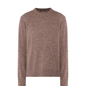 Paige crew neck knit jumper in Twisted Pinecone marl cotton, relaxed fit with ribbed collar and cuffs