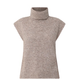 Sleeveless Roll-Neck Sweater