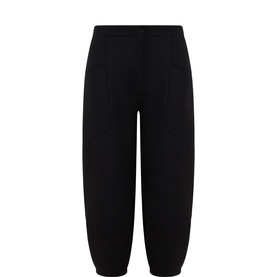 Patch-Pocket Barrel Leg Trousers
