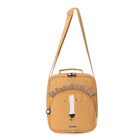 Trixie orange lion face children's shoulder bag with adjustable strap, grey mane detail and embroidered features