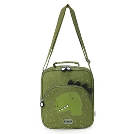 Trixie green dinosaur children's crossbody bag with top handle, adjustable shoulder strap and embroidered character detail