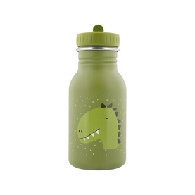 Trixie green stainless steel water bottle with dinosaur character print and matching green sipper lid