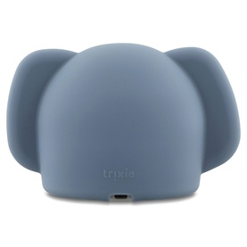 Trixie blue silicone elephant-shaped night light with round ears and USB charging port on front