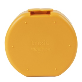 Trixie Lunch Box in orange, round compact design with hinged lid and embossed logo detail